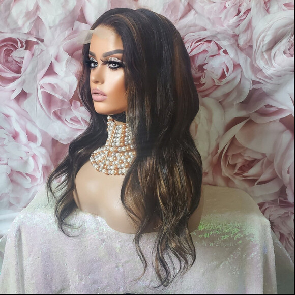 100% virgin Human Hair highlighted closure wig 22 main image 10